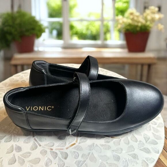 Vionic Uptown Leather Mary Jane Flats Comfort Shoes Women’s Size 11 W New in Box - Picture 5 of 14